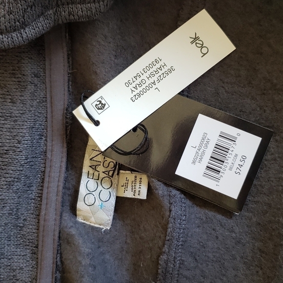 Ocean + Coast Men's Sweater Jacket Harsh Gray - Size L - Picture 9 of 10